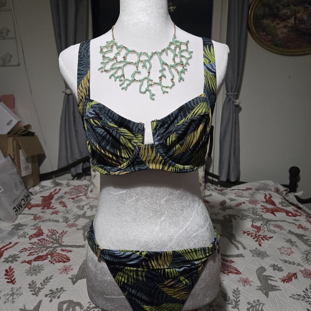 Tropical Print Bikini Set